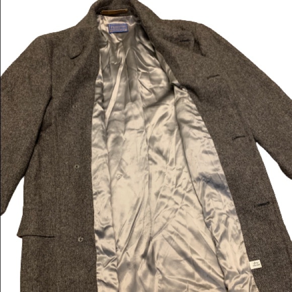 *SOLD*Vintage 1950’s/1960s PENDLETON Mens Overcoat Car Coat Tweed Wool  Size 44 - Picture 4 of 11